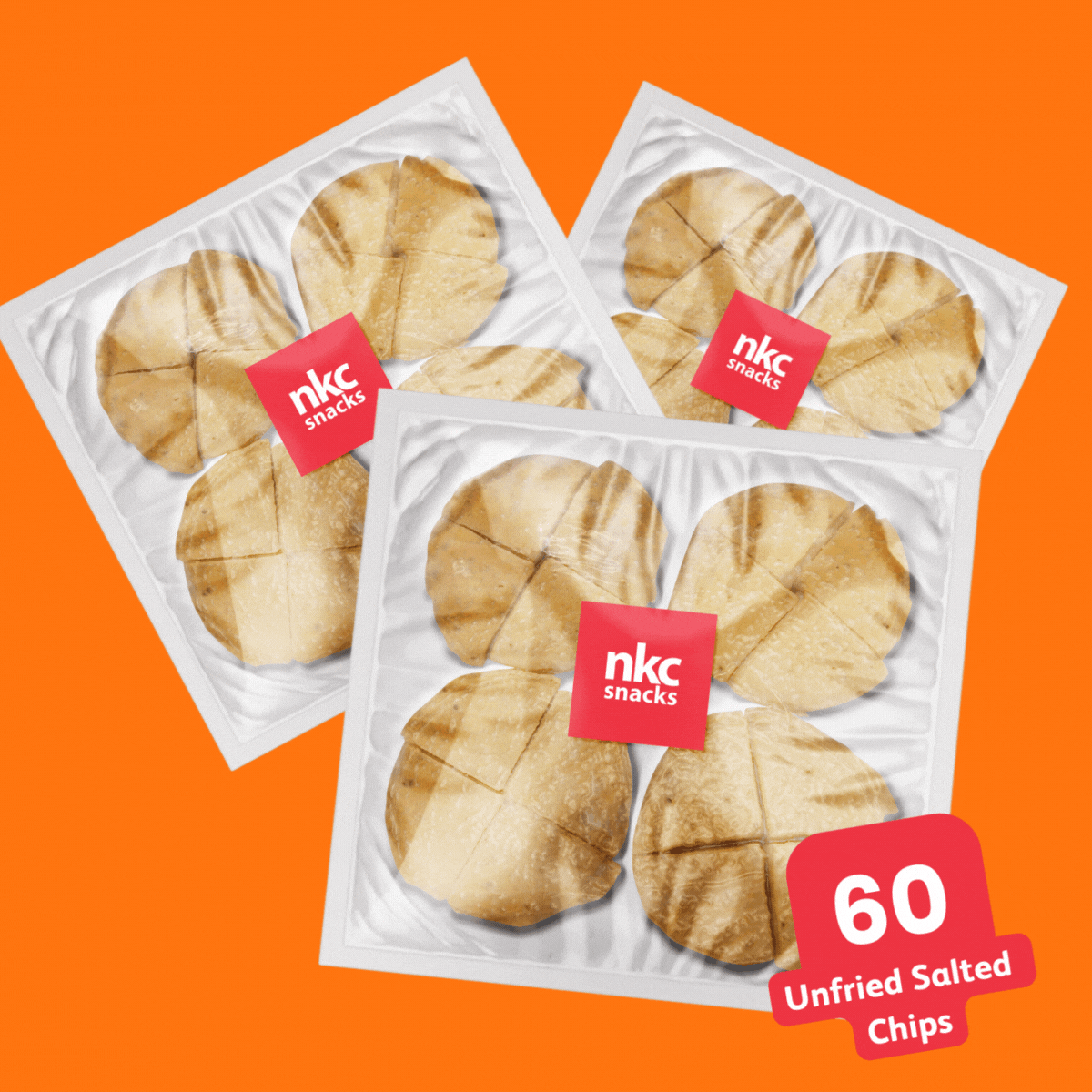 Unfried Salted Chips 1kg (60 Packs)
